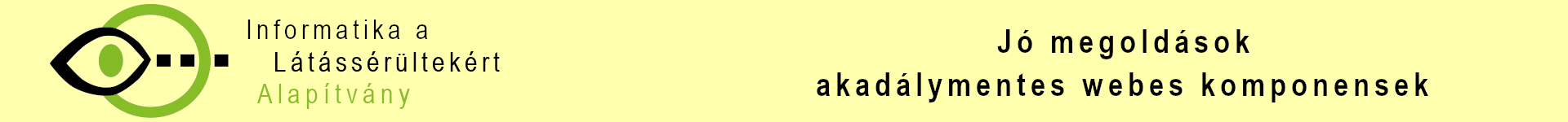 Jó megoldások – akadálymentes webes komponensek, Infoalap logóval